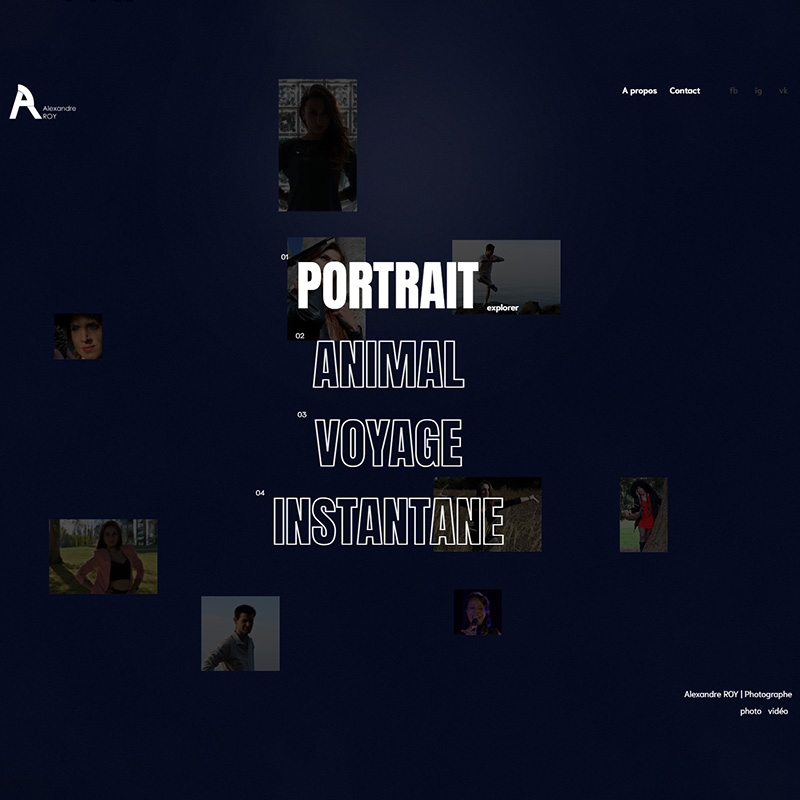 Site internet Portfolio Alexandre ROY Photographie
